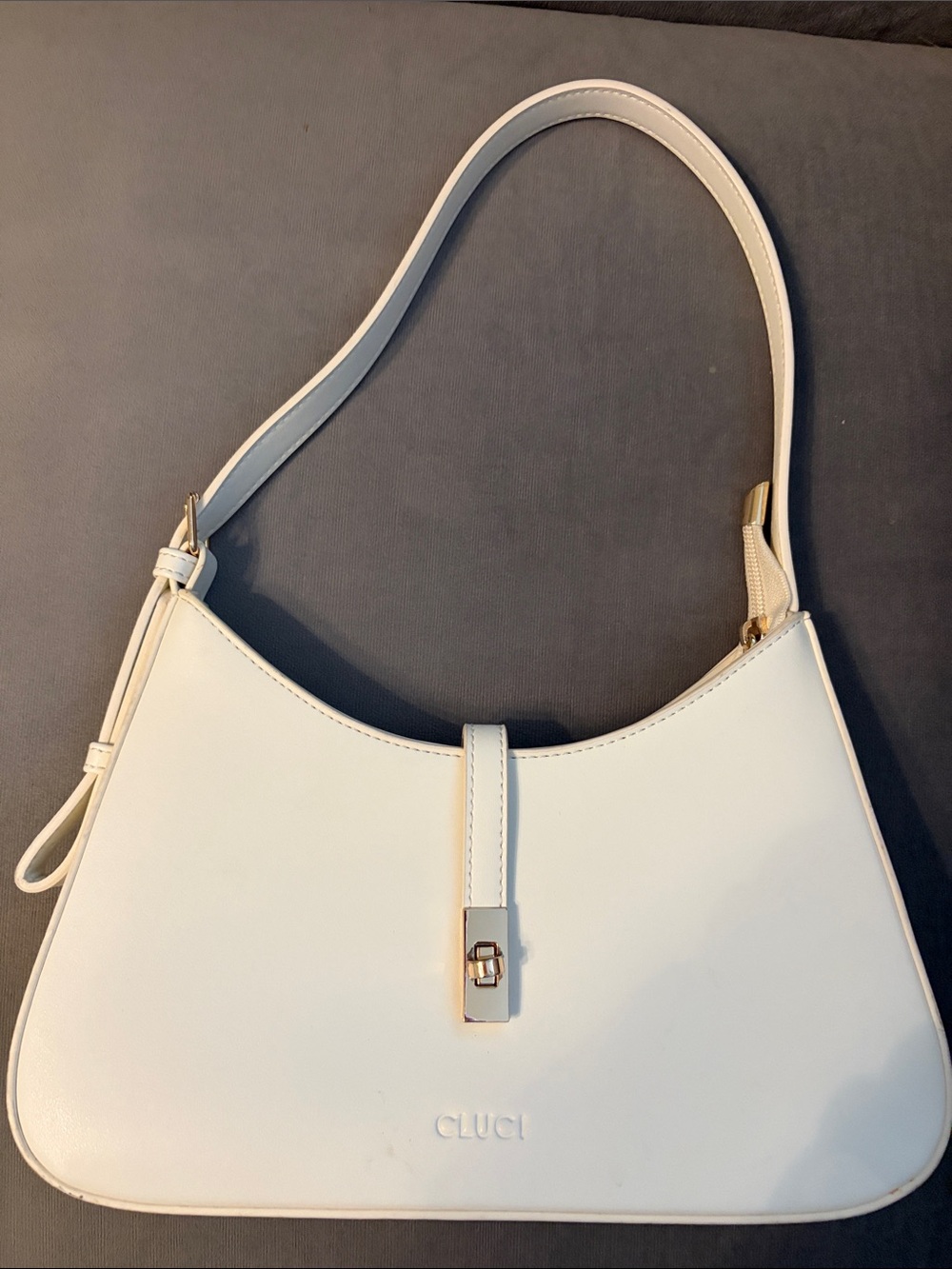 CLUCI Vegan Leather Shoulder Bag Crescent Shaped Hobo Bag Adjustable Strap LNWOT